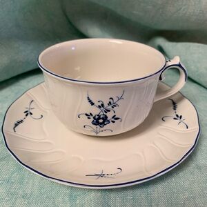 Villeroy & Boch Vieux Luxembourg blue floral coffee cup and saucer